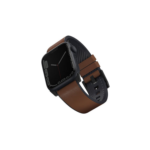 Uniq Straden Waterproof Leather Hybrid Apple Watch 45 / 44 / 42mm Strap (Brown)