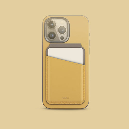 Uniq Lyden CYELFGRY RFID Magnetic Card Holder with Stand Canary (Canary Yellow/Flint Grey)