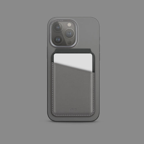 Uniq Lyden RGRYBLK RFID Magnetic Card Holder with Stand Charcoal (Rhino Grey /Black)