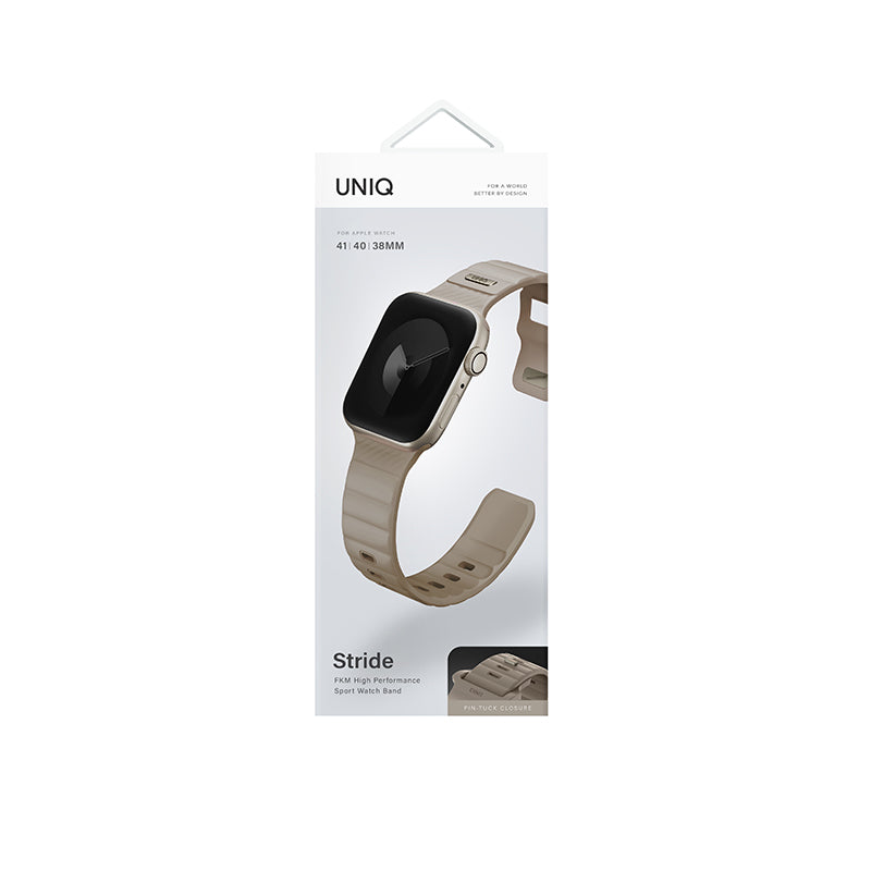 Uniq STRIDE FKM Rubber Apple Watch Strap 41/40/38MM (Pale Khaki)