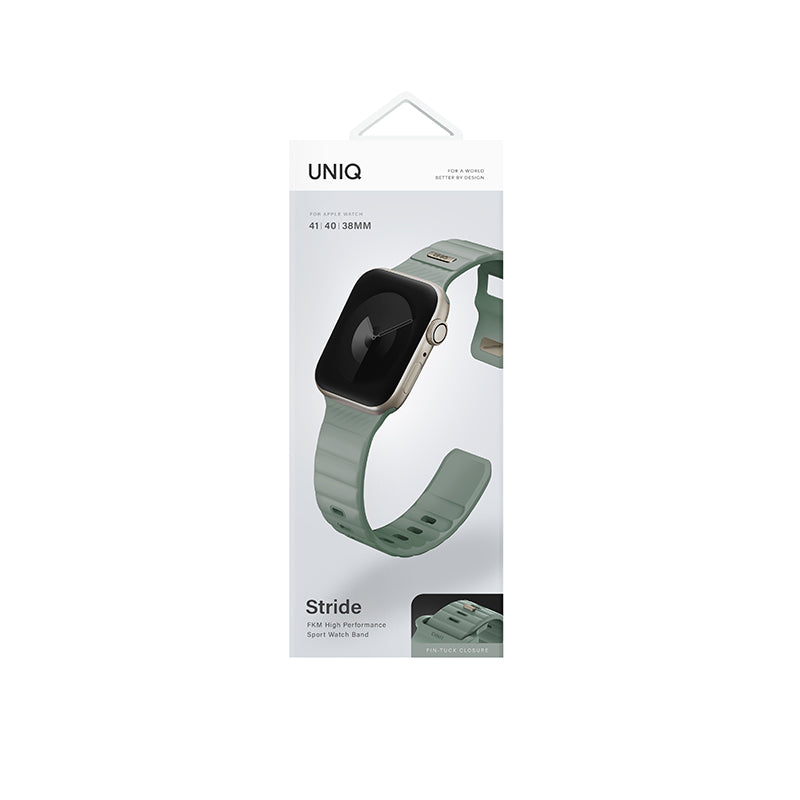 Uniq STRIDE FKM Rubber Apple Watch Strap 41/40/38MM (Iceplant Green)