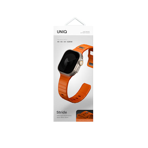 Uniq STRIDE FKM Rubber Apple Watch Strap 49/45/44/42MM (Volt Orange)