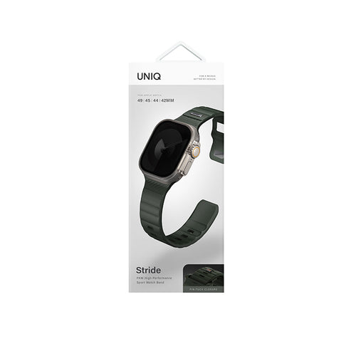 Uniq STRIDE FKM Rubber Apple Watch Strap 49/45/44/42MM (Moss Green)