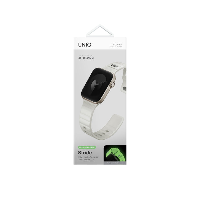 Uniq Stride SE FKM40/41/42mm Apple Watch Series 10 Rubber Strap - Lume