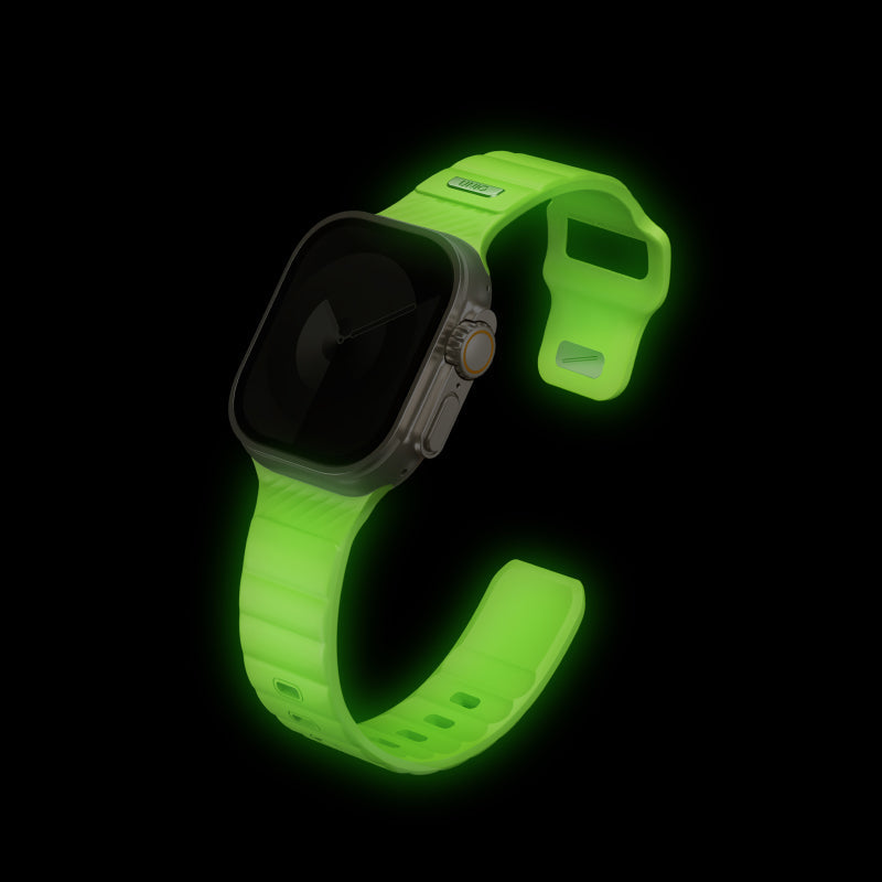 Uniq Stride SE FKM 44/45/46/49mm Apple Watch Series 10 Rubber Strap - Lume
