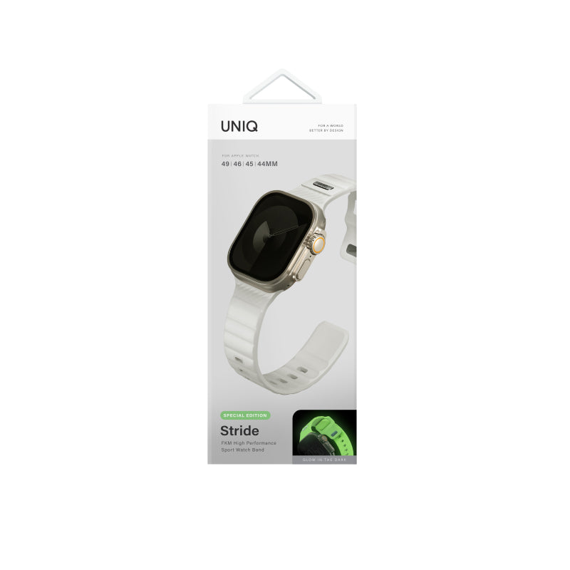 Uniq Stride SE FKM 44/45/46/49mm Apple Watch Series 10 Rubber Strap - Lume