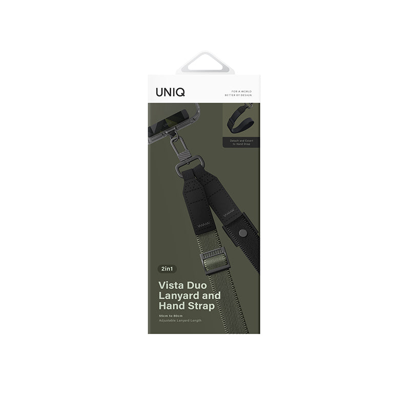 Uniq Vista Duo 2-in-1 Lanyard And Hand Strap - Forest/Black