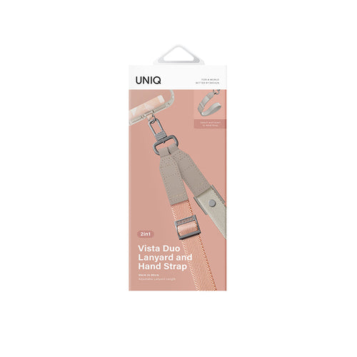 Uniq Vista Duo 2-in-1 Lanyard And Hand Strap - Peach/Beige