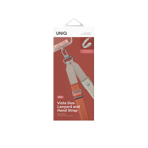 Uniq Vista Duo 2-in-1 Lanyard And Hand Strap - Terracotta/Beige