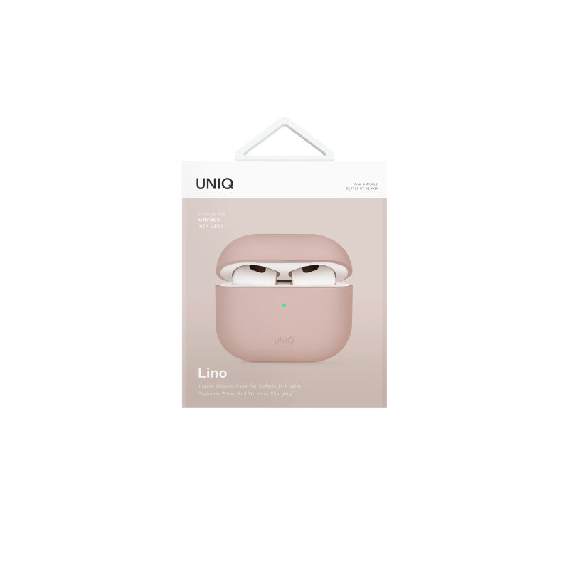 Uniq Lino Hybrid Liquid Silicon Airpods 4th Gen (2024) Case - Blush Pink
