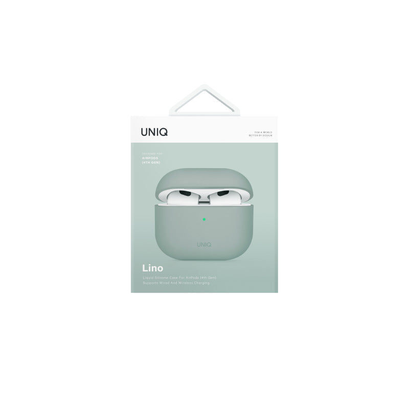 Uniq Lino Hybrid Liquid Silicon Airpods 4th Gen (2024) Case - Iceplant Green
