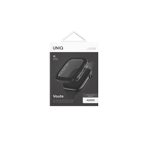 Uniq Voute Watch Case With Tempered Glass Screen 42MM - Jet Black