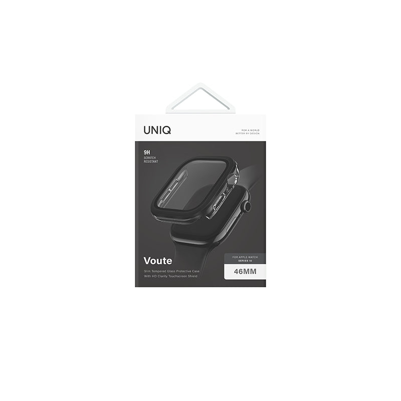 Uniq Voute Watch Case With Tempered Glass Screen 46MM - Jet Black
