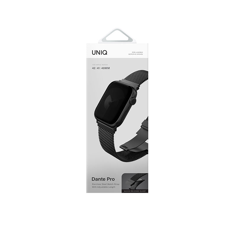 Uniq Dante Pro Apple Watch Self-Adjustable Mesh Steel Band 42/41/40MM - Graphite Black