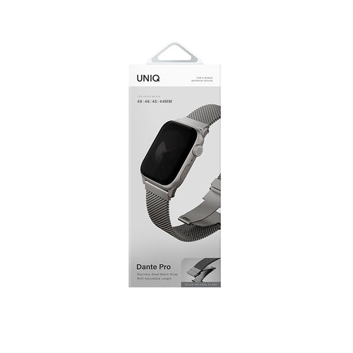 Uniq Dante Pro Apple Watch Self-Adjustable Mesh Steel Band 49/46/45/44MM - Titanium Silver