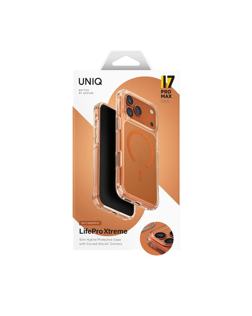 Uniq Hybrid iPhone 17 Pro Max (2025) 6.9 Magclick Charging Lifepro Xtreme (AF) - Frost Clear/Volt Orange