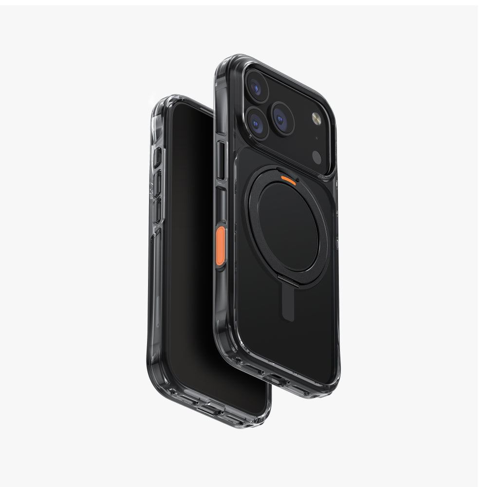 Uniq Hybrid iPhone 17 Pro (2025) 6.3  Swivix With 360 Rotating Kickstand - Carbon Black