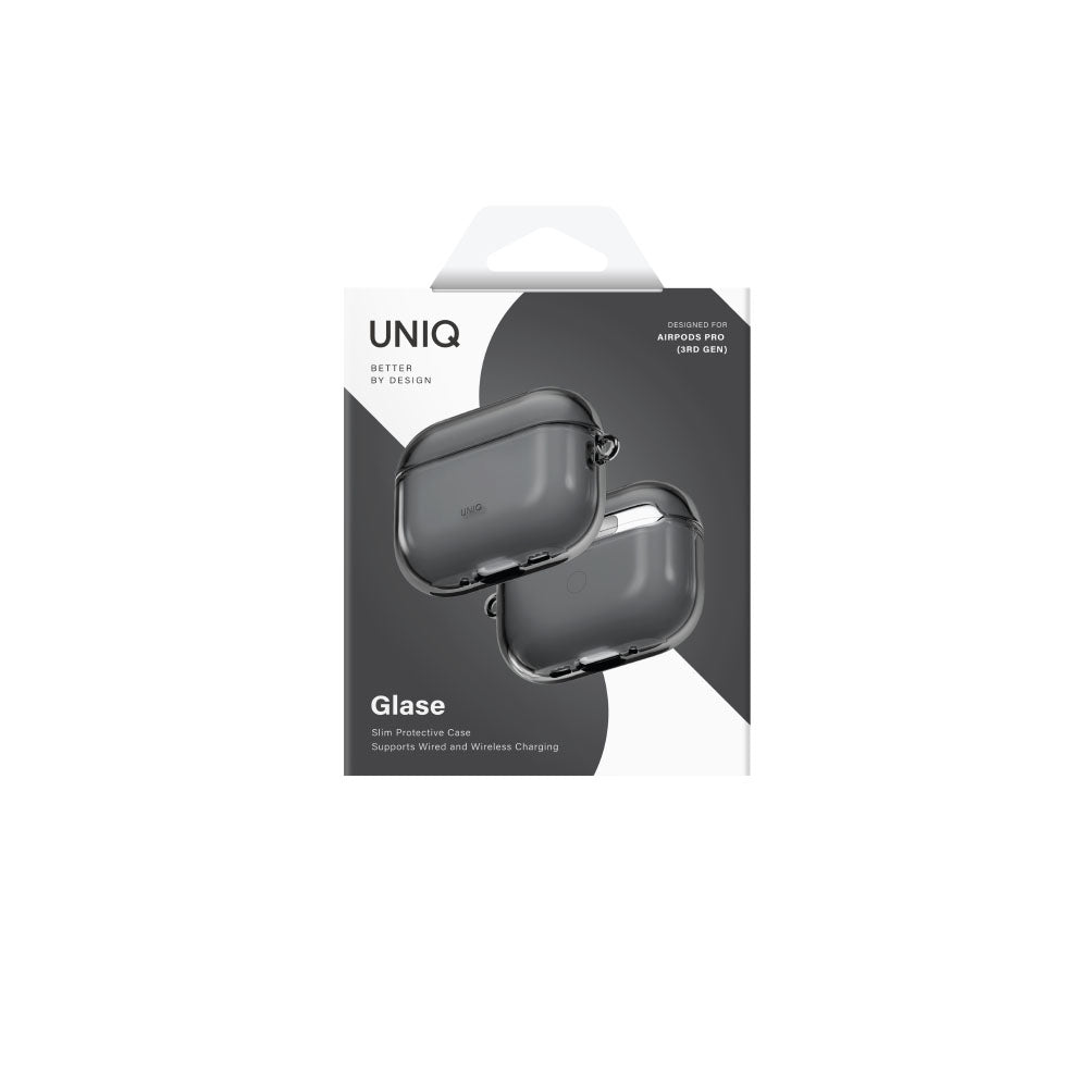Uniq Glase Airpods Pro 3rd Gen Hang Case - Glossy Smoke