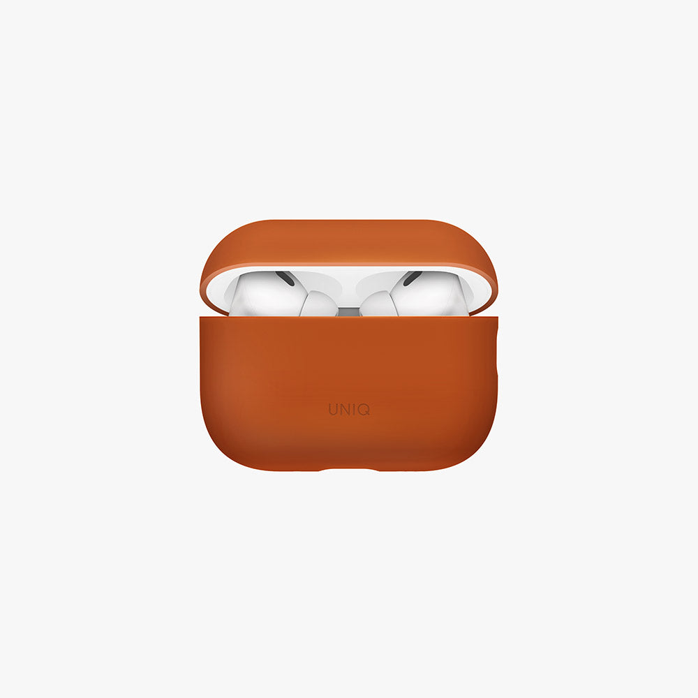 Uniq Lino Hybrid Airpods Pro 3rd Gen Liquid Silicon Case - Sunset Orange