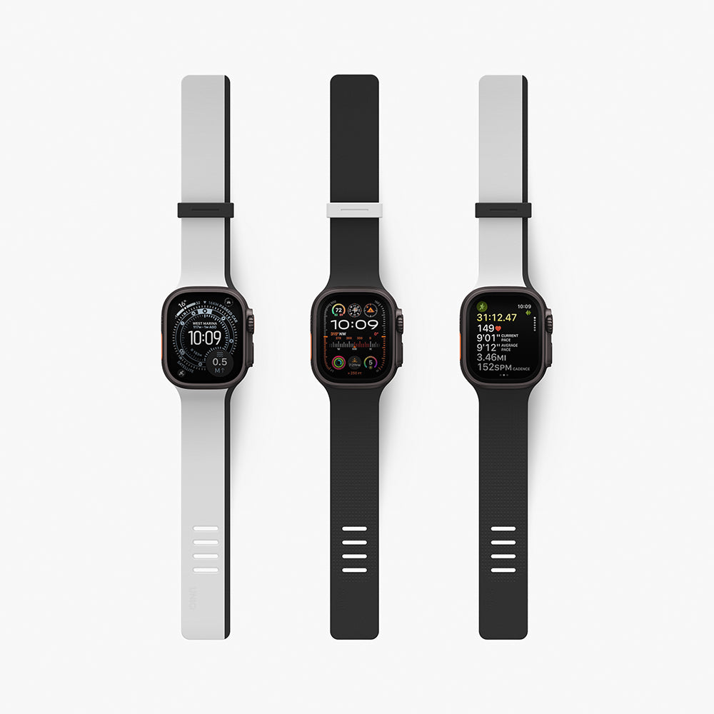 Uniq Revix IV 49/46/45/44 Mist Grey/Black Reversible Magnetic Apple Watch Strap