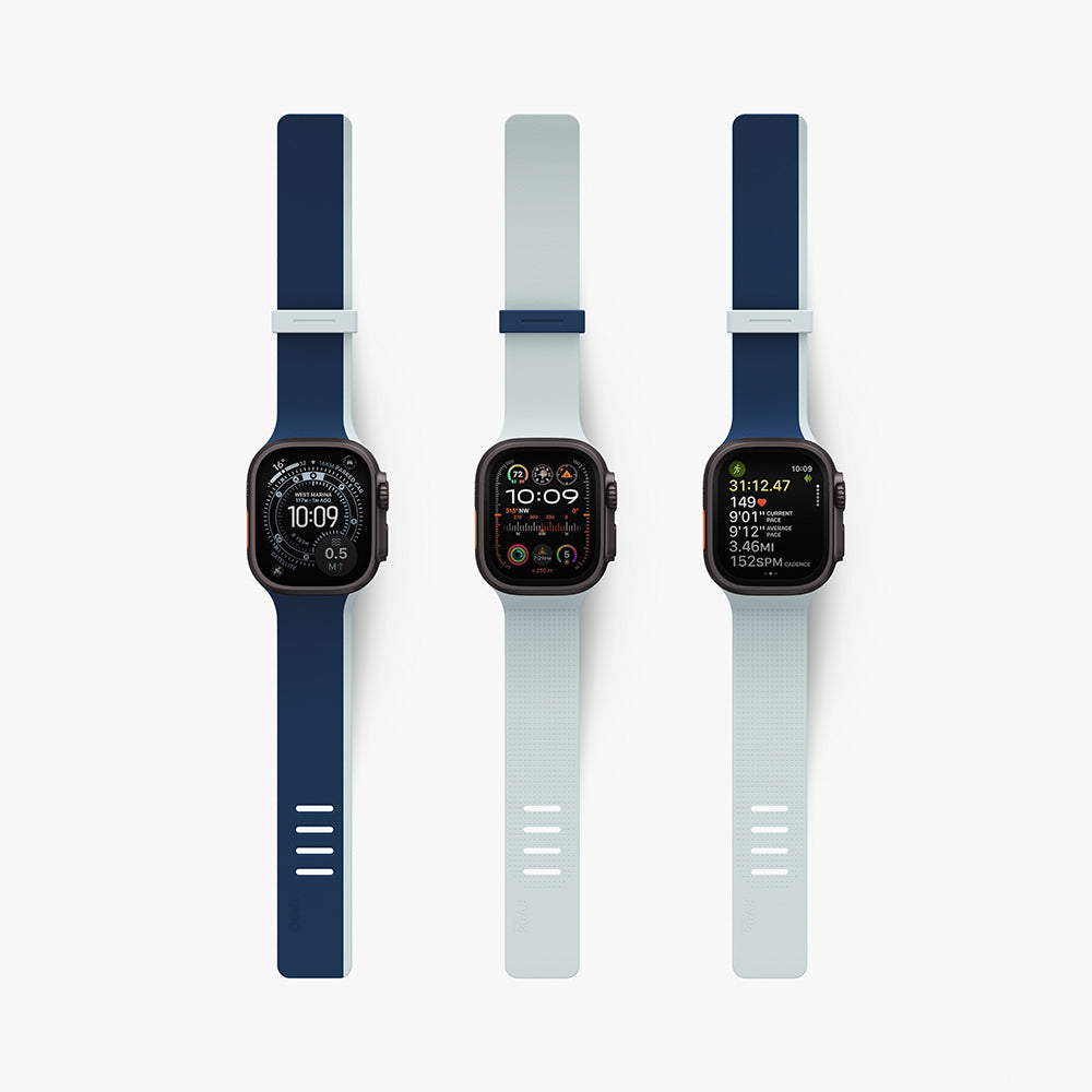Uniq Revix IV 49/46/45/44mm Marine Blue/Pale Aqua Reversible Magnetic Apple Watch Strap