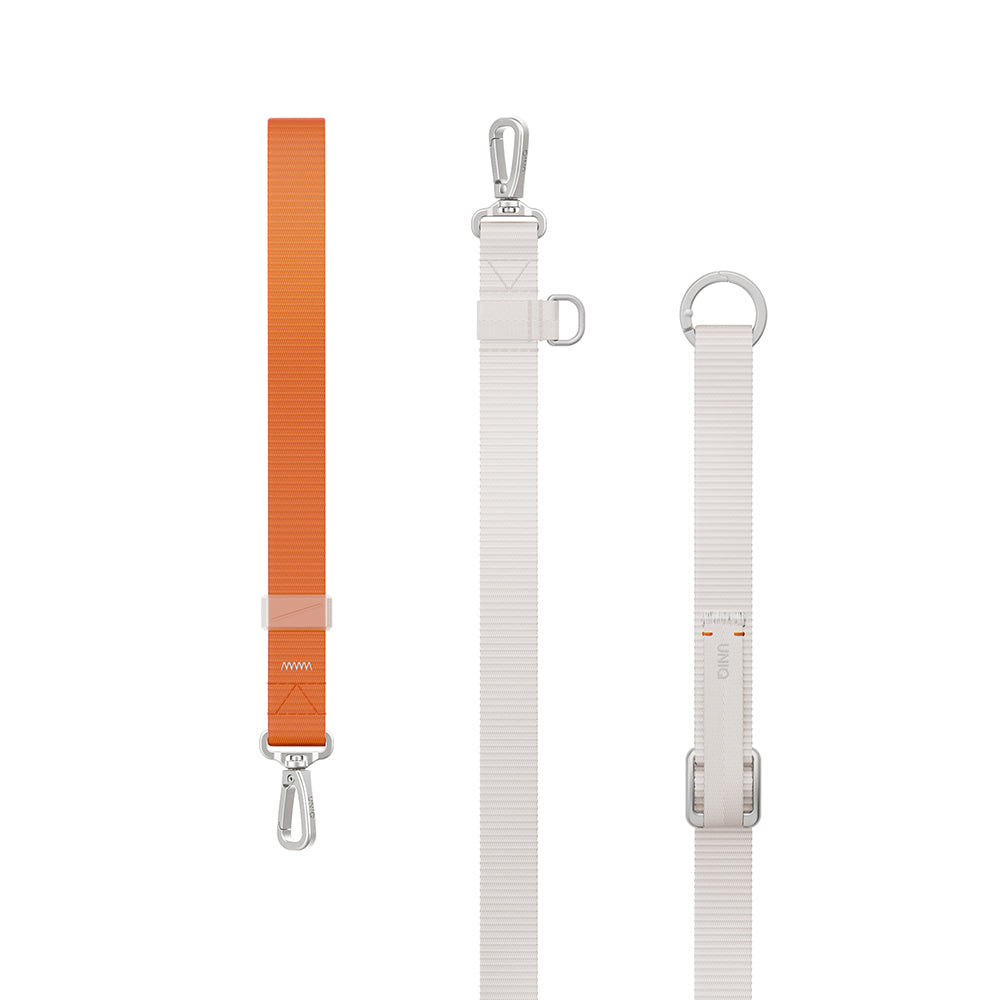 Uniq Vista Flex 2-in-1 Lanyard and Hand Strap - Mist Grey / Volt Orange