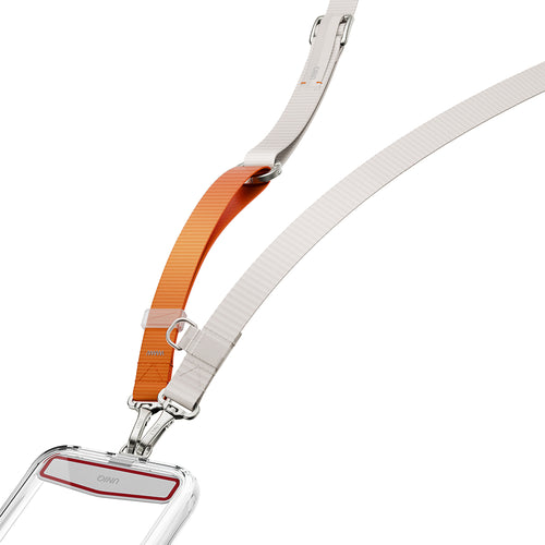 Uniq Vista Flex 2-in-1 Lanyard and Hand Strap - Mist Grey / Volt Orange
