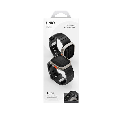Uniq Alton Silicon Apple Watch Strap 49/46/45/44MM - Midnight Black