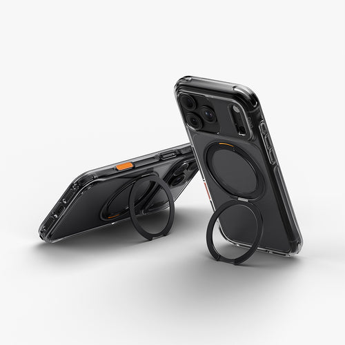Uniq Hybrid iPhone 18 Pro Max (2026) 6.9 Swivix with 360 Rotating Kickstand - Carbon Black
