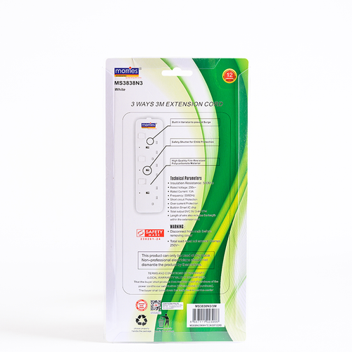 Morries 3838 N3 3way [3M] 13A Extension Cord