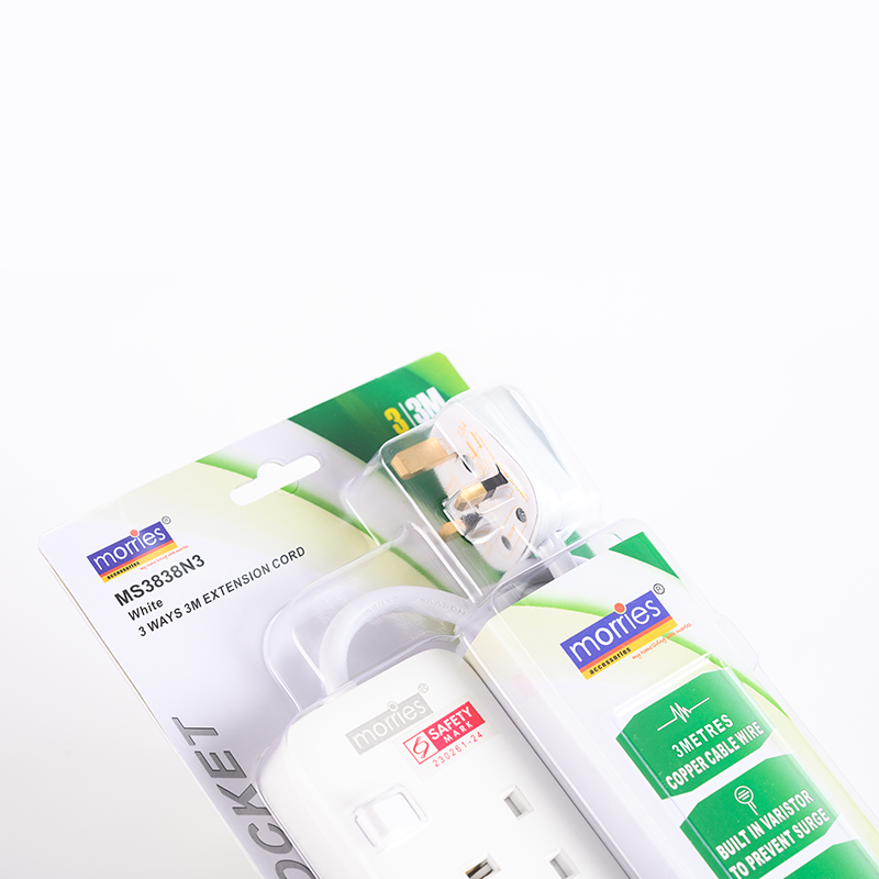 Morries 3838 N3 3way [3M] 13A Extension Cord