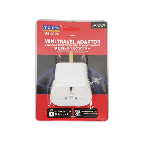 Morries MS3106 Travel Adaptor (BS 3-Pin Plug)