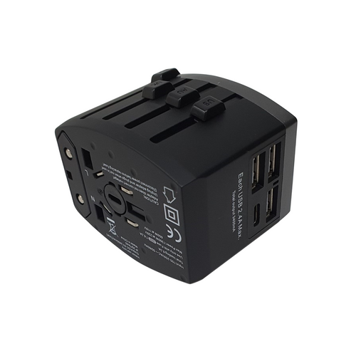 Morries MS S25 Universal Travel Adapter 2USB Port 2.5A (Black)