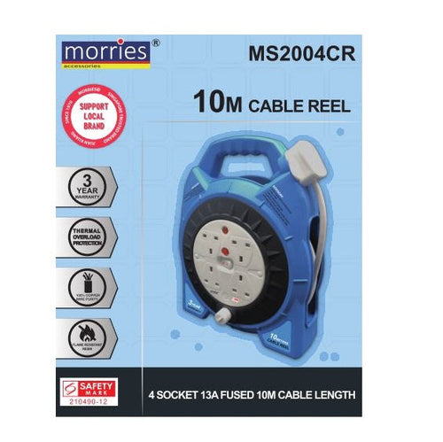 Morries MS2004CR 10M Cable Reel (Blue)