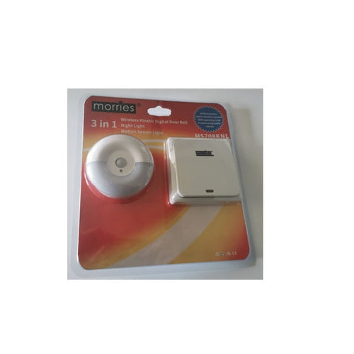 Morries MS708KNL Kinetic Wireless Doorbell (3 IN 1 Function)