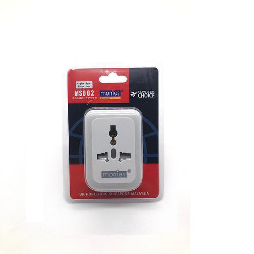 Morries MS002/WNL Travel Adaptor w/Night Light (White)