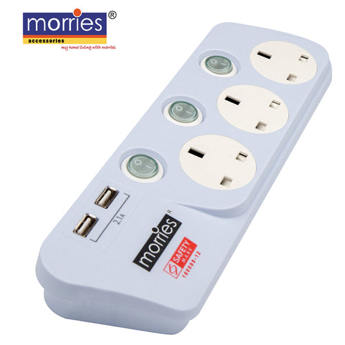 Morries MS3333N3-2M/USB-B 3Way 2M 2 USB Port Extension