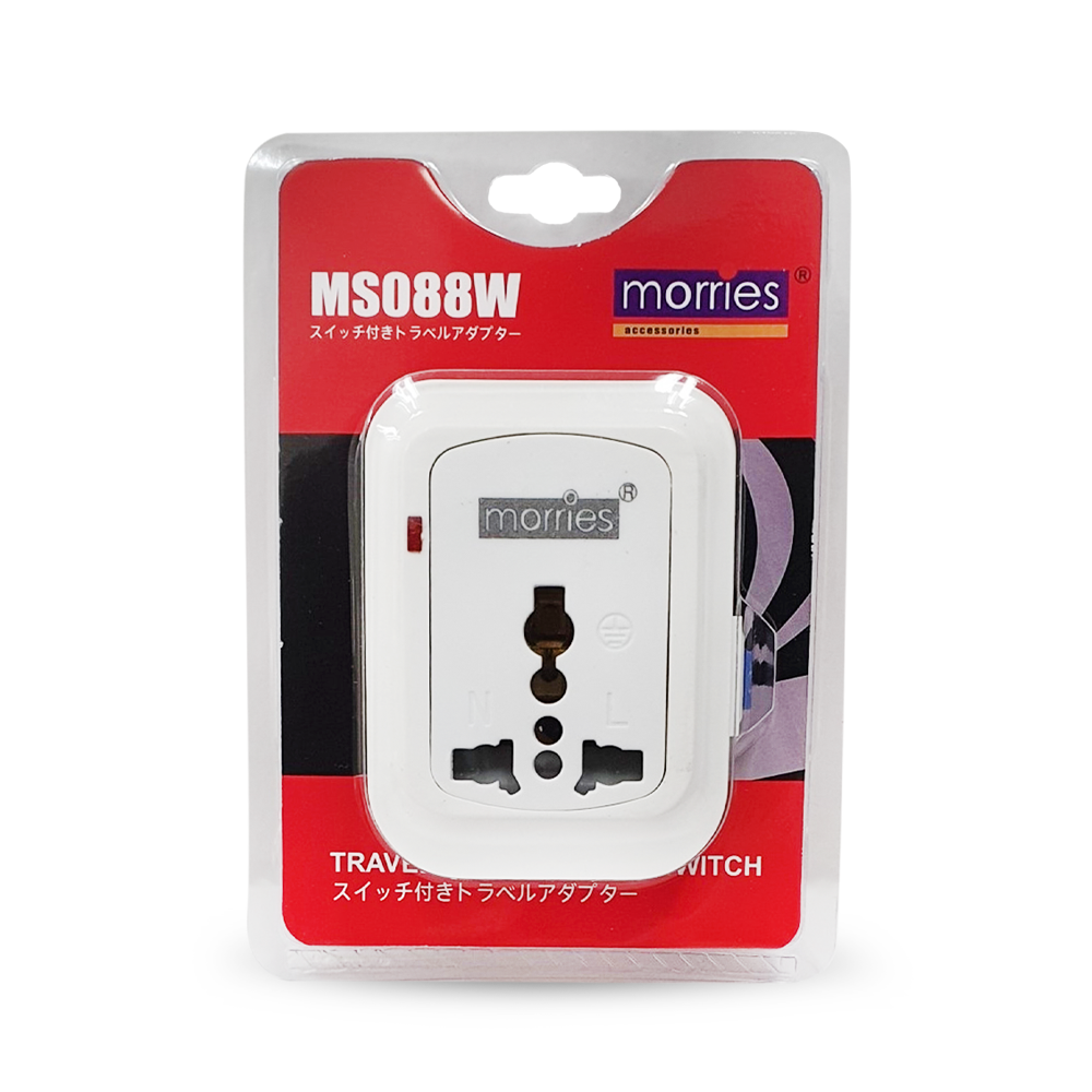 Morries MS088W Travle Adapter With On/Off Switch