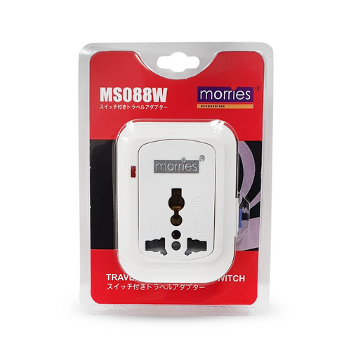 Morries MS088W Travle Adapter With On/Off Switch