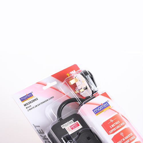 Morries MS2828N2/2M/BLACK 2Way 2M Extension with Surge