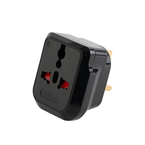 Morries MS3106N Travel Adaptor with Neon Indicator (Black)