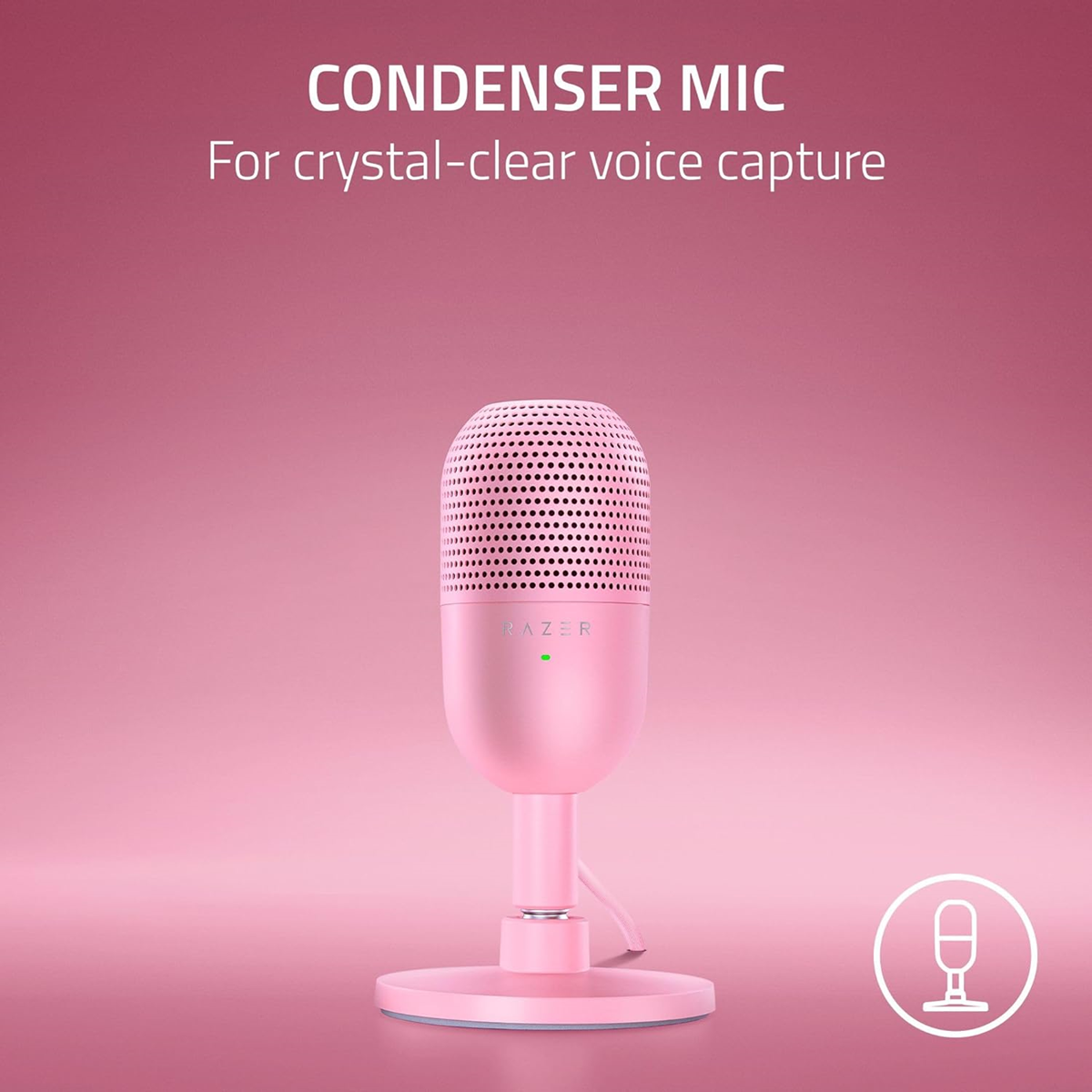 Razer Seiren V3 Mini Ultra-Compact USB Mic Quartz Edition