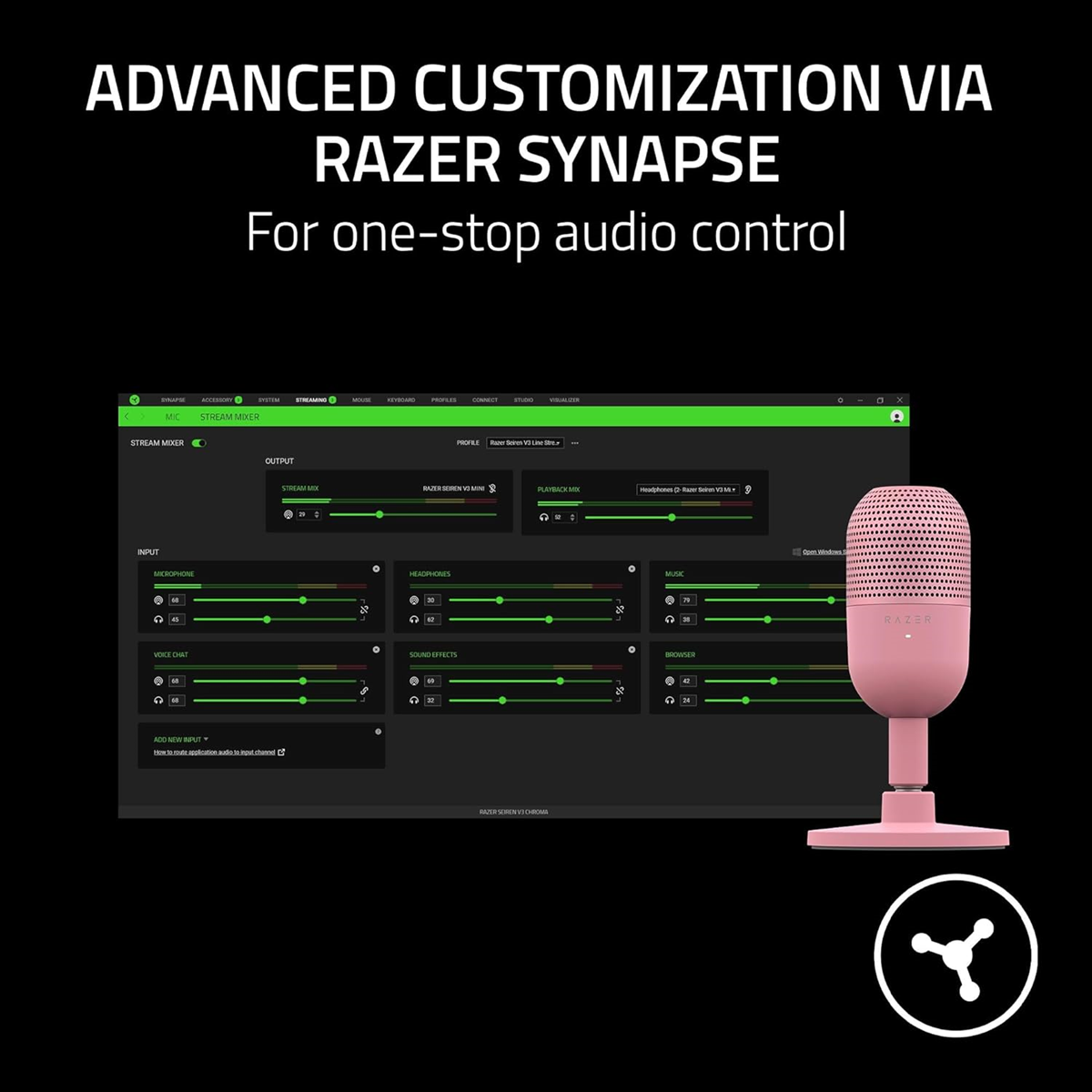 Razer Seiren V3 Mini Ultra-Compact USB Mic Quartz Edition