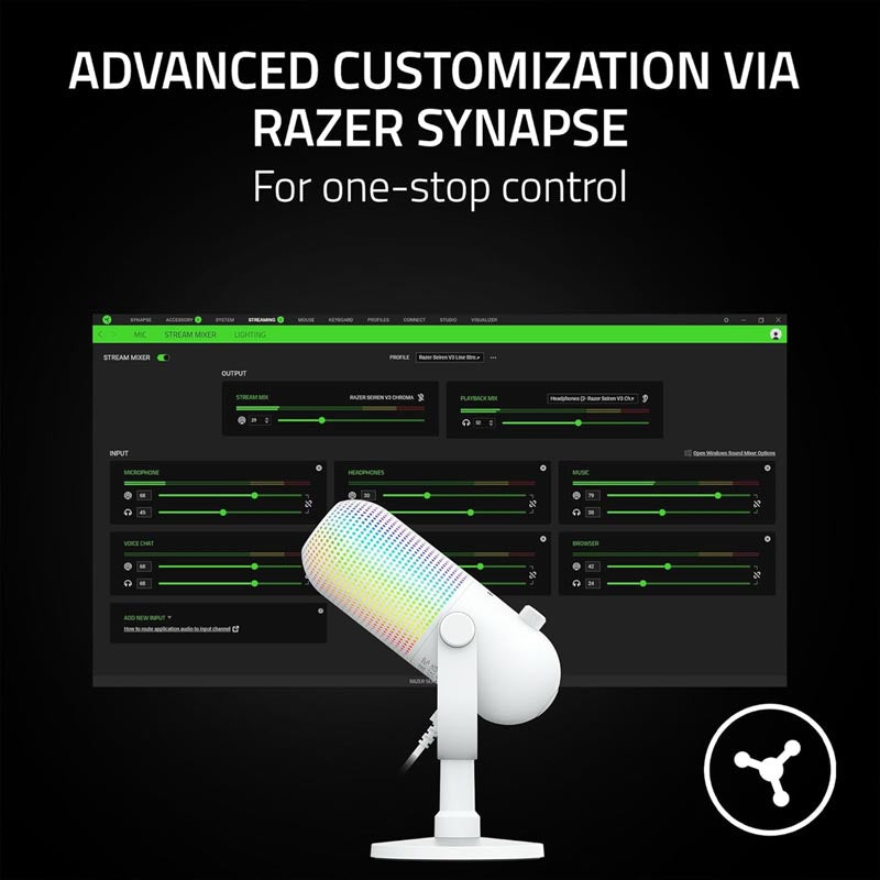 Razer Seiren V3 Chroma - RGB USB Mic White Edition