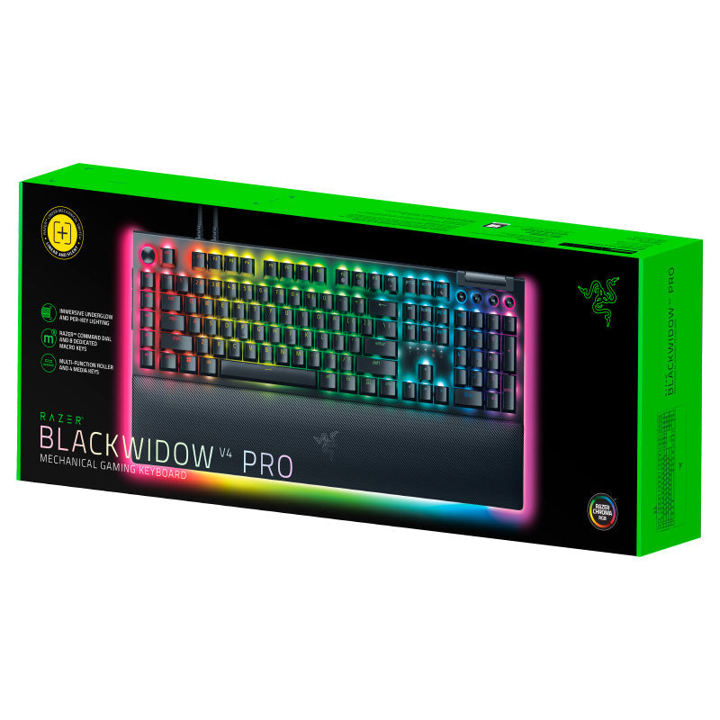 Razer BlackWidow V4 Pro Wired Gaming Keyboard (Yellow Switch