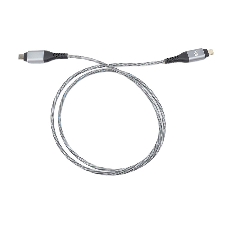 VCE VE-TC04 PD60W USB-C to USB-C Cable with LED Light Silver