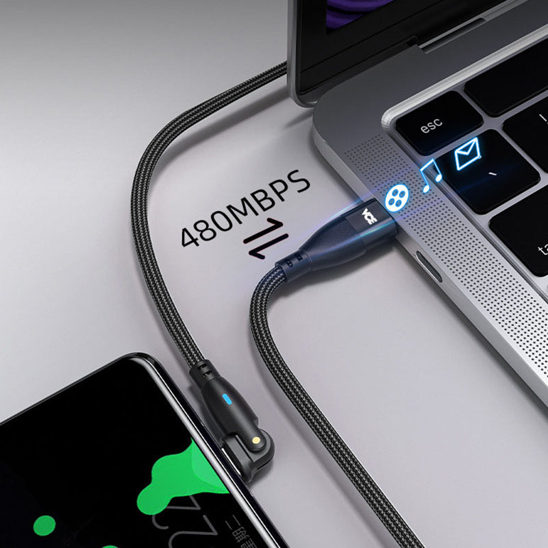 VCE VE-TC12-BK 180° PD100W 1M USB-C to USB-C Cable Black
