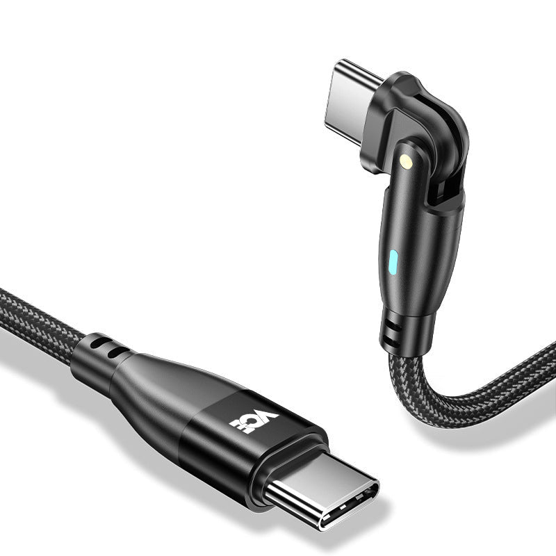 VCE VE-TC12-BK 180° PD100W 1M USB-C to USB-C Cable Black