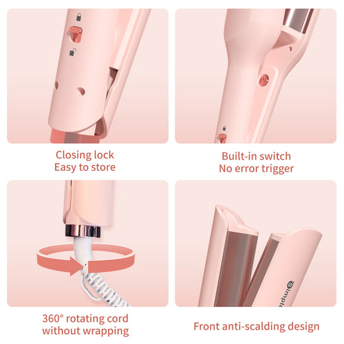 Simplus JFBA011PK00-S Pink U-shaped Negative Ions Hair Curler 32mm