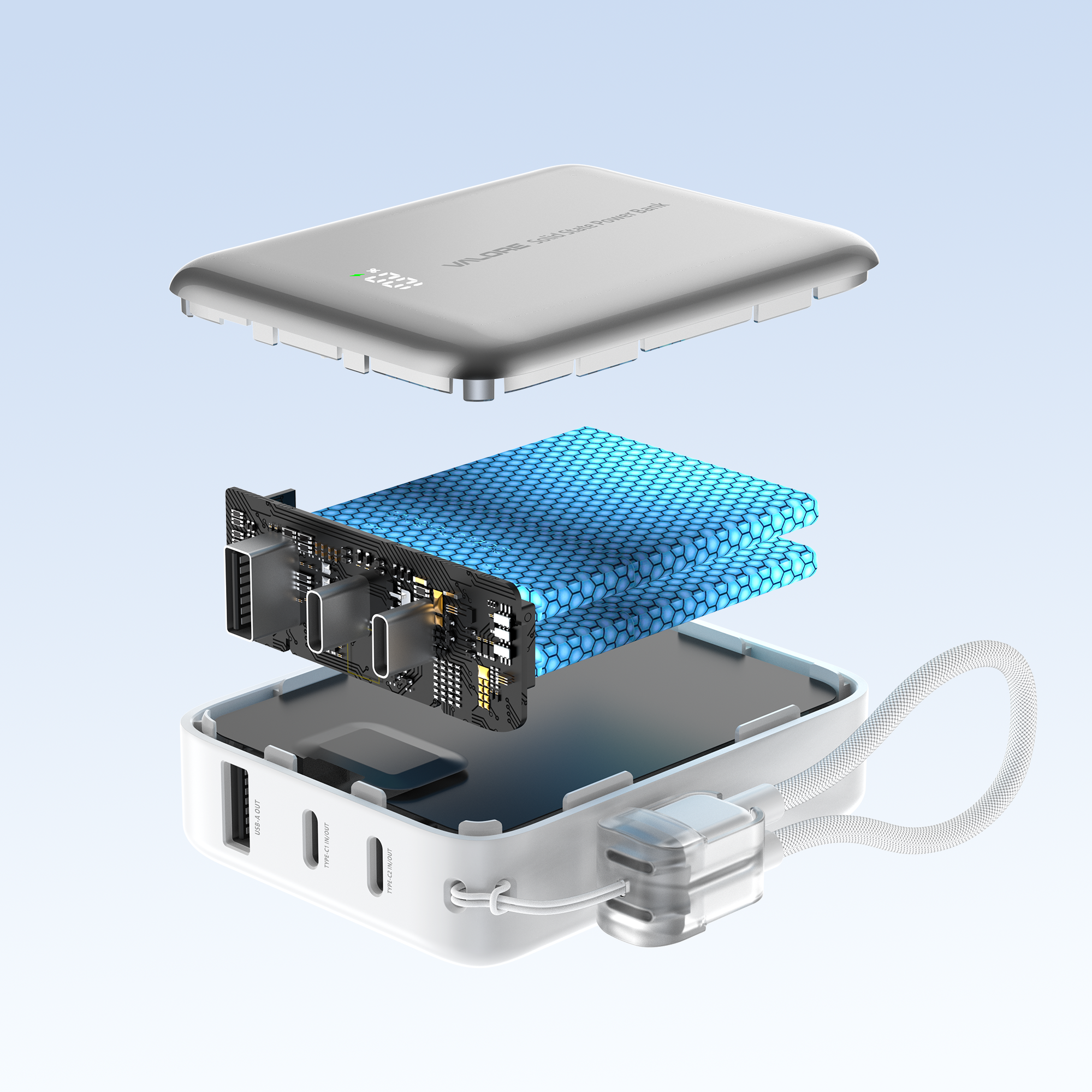 Valore PD45W 10000mAh Power Bank Silver PS01-SL (K7-10YS1)